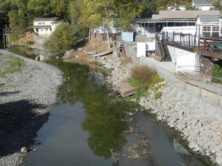 A channel now runs through the Grigsby Riffle near Lower Lake, Calif., as seen above on Wednesday, September 24, 2014. Courtesy photo. 092414grigsbyrifflechannel