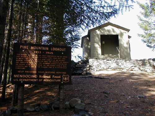 The entrance to the Pine Mountain Lookout on the Upper Lake Ranger District of the Mendocino National Forest sits in the trees but inside offers a spectacular 180-degree view spanning the mountains and valleys. pinemountainlookout