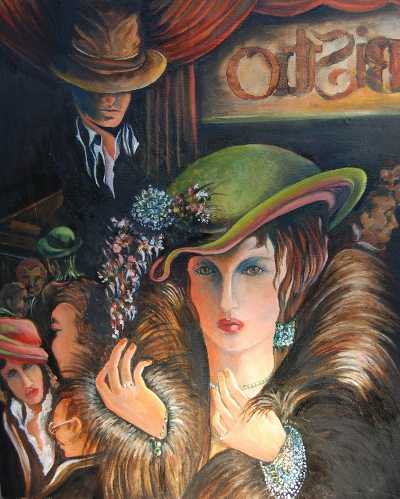 Artist Nichol Robinson uses a variety of materials in her works. robinsonbistropainting