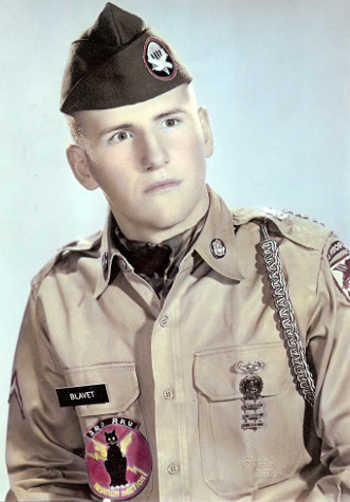 While only 17, Tom Blavet entered the US Army, later going on to serve in Cuba during the Bay of Pigs and in Vietnam. Photo courtesy of Suzanne Blavet. tomblavetarmyportrait