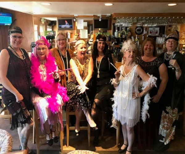 Members of Soroptimist International Clear Lake at Howard’s Grotto in Clearlake, Calif., preparing for their mystery dinner theater on Friday, September 22, 2017. Courtesy photo. Soroptimist International hosts mystery dinner Sept. 22