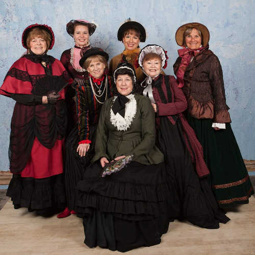 A Capella group My Divas will perform at the June 2017 “Battles at the Mansion” event. Top row, left to right: Gail Albin, Barbara Clark, Laura Sammel and Marie Schrader; middle row, left to right: Jo Fay and Claudia Listman; front: Susan Yeagan. Courtesy photo. mydivasvictorian